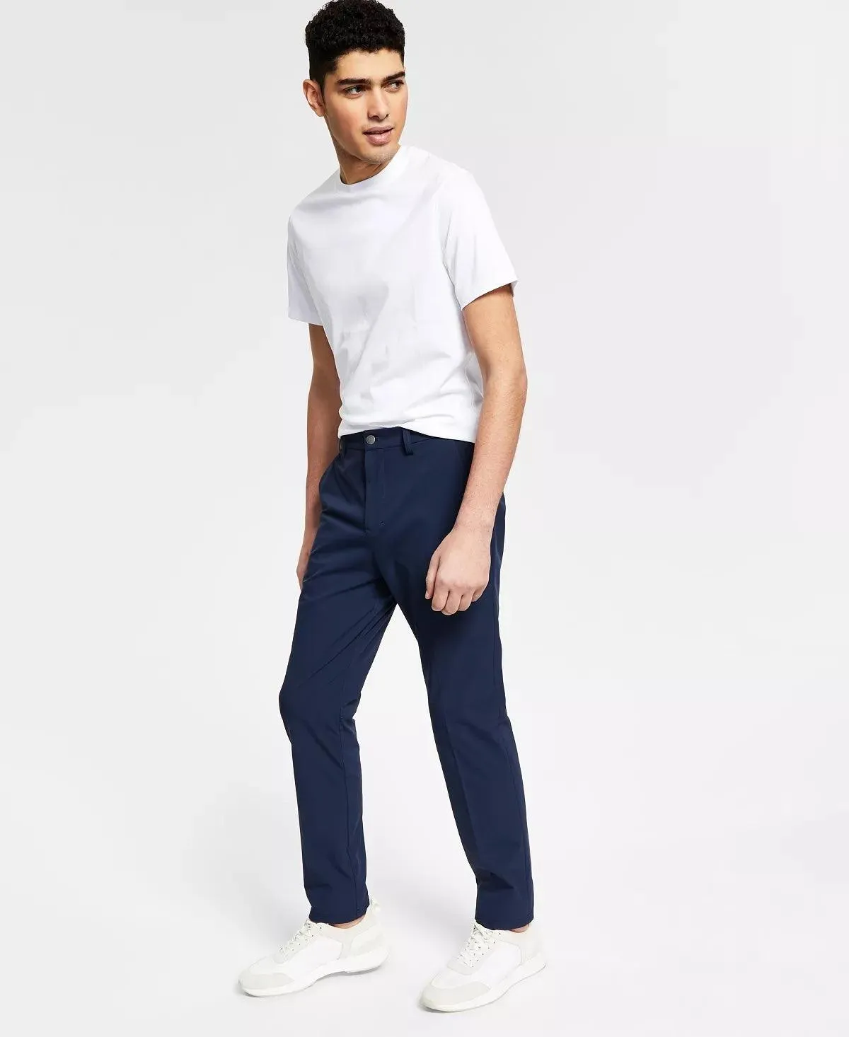 Calvin Klein Mens Slim Fit Dress Pants 36 / 30 Navy Blue Solid