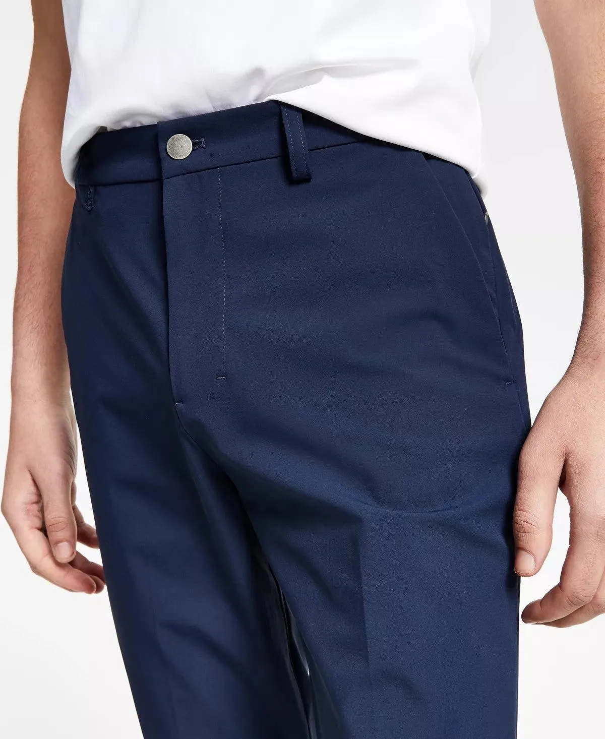 Calvin Klein Mens Slim Fit Dress Pants 36 / 30 Navy Blue Solid