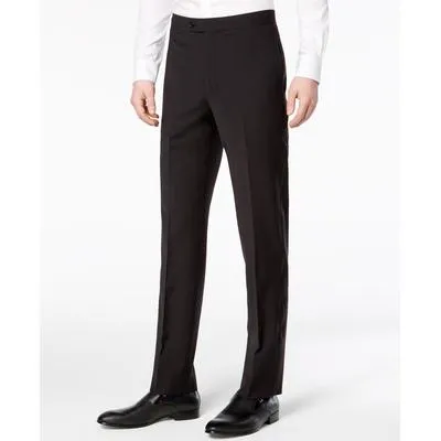 Calvin Klein Mens Slim fit Tuxedo Dress Pants 38 / 30 Black Solid Stretch