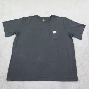 Carhartt Shirt Mens 2XL Black Crew Neck Relaxed Fit Lightweight Outdoor Pocket