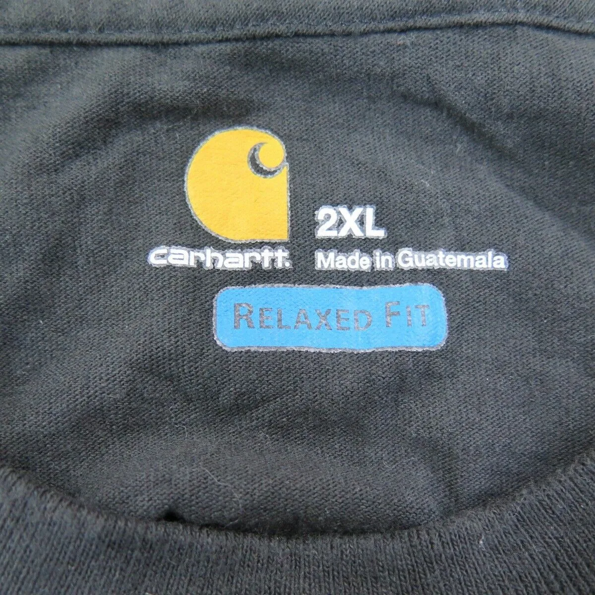 Carhartt Shirt Mens 2XL Black Crew Neck Relaxed Fit Lightweight Outdoor Pocket