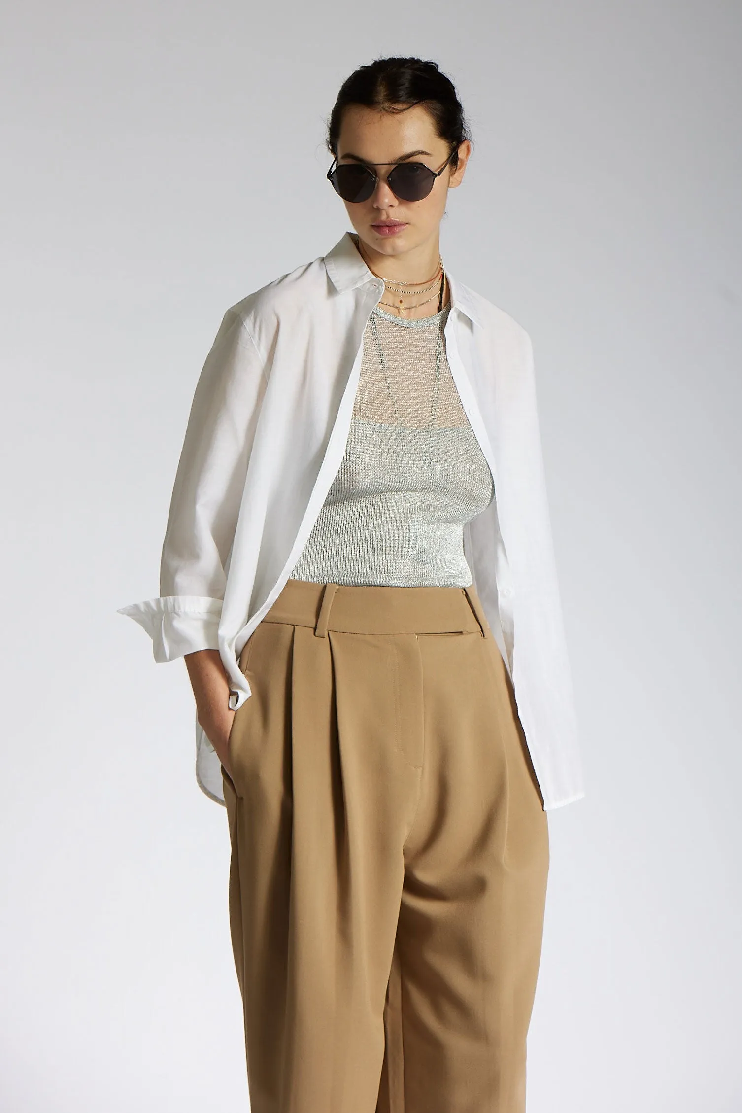 CARUSO SHIRT WHITE SILK / COTTON