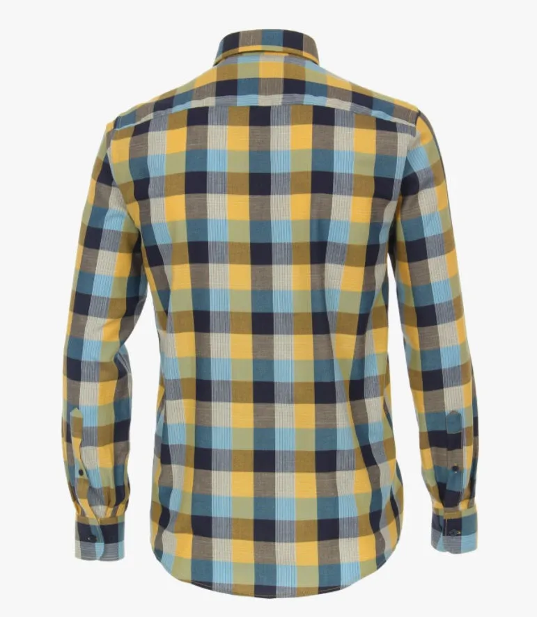 Casa Moda Casual Fit Checkered Long Sleeve Shirt 500 - Yellow