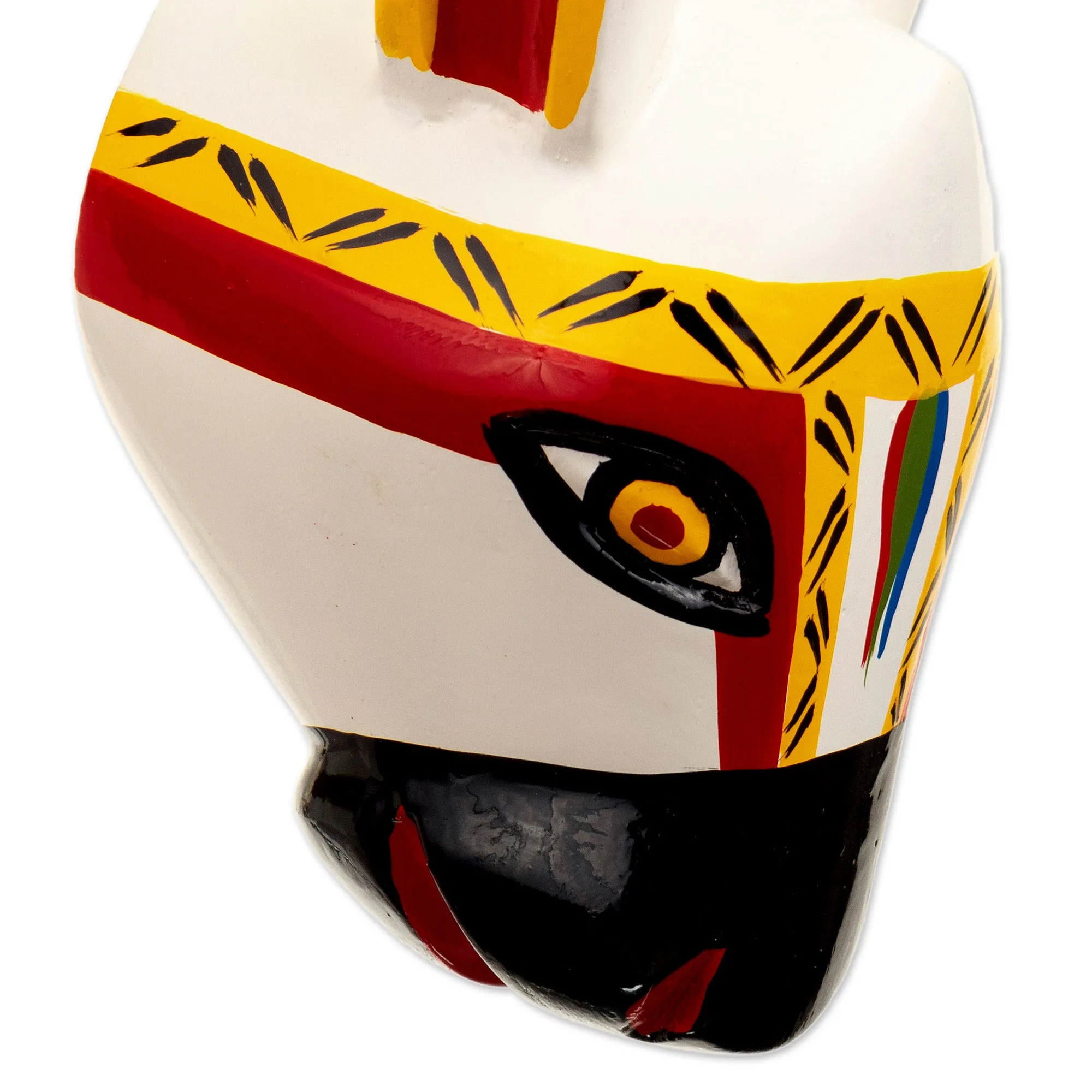 Cedar Wood Colorful Donkey Mask from Colombia - Vivacious Companion | NOVICA