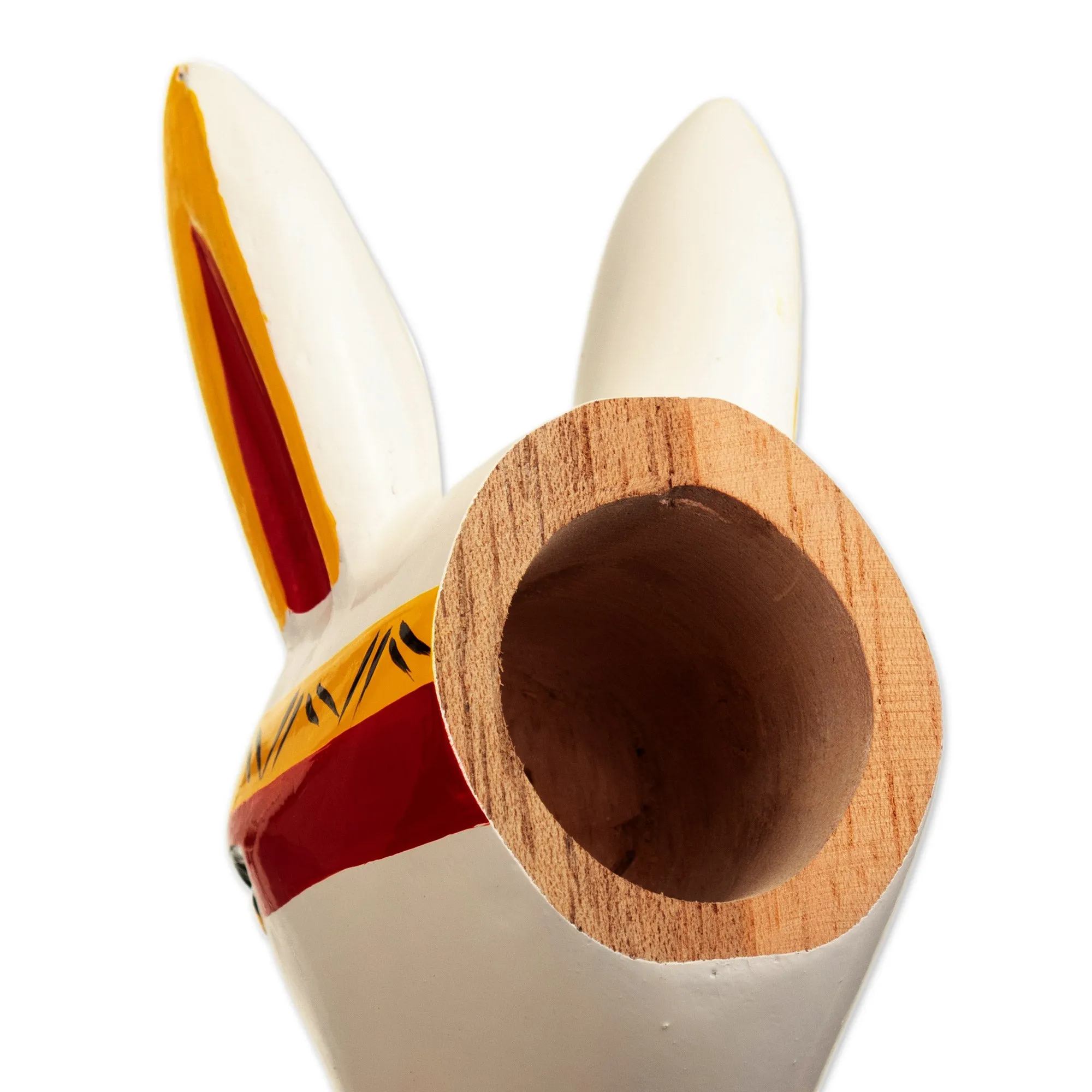 Cedar Wood Colorful Donkey Mask from Colombia - Vivacious Companion | NOVICA