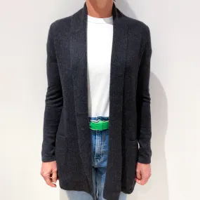 Charcoal Grey Cashmere Edge To Edge Cardigan Small
