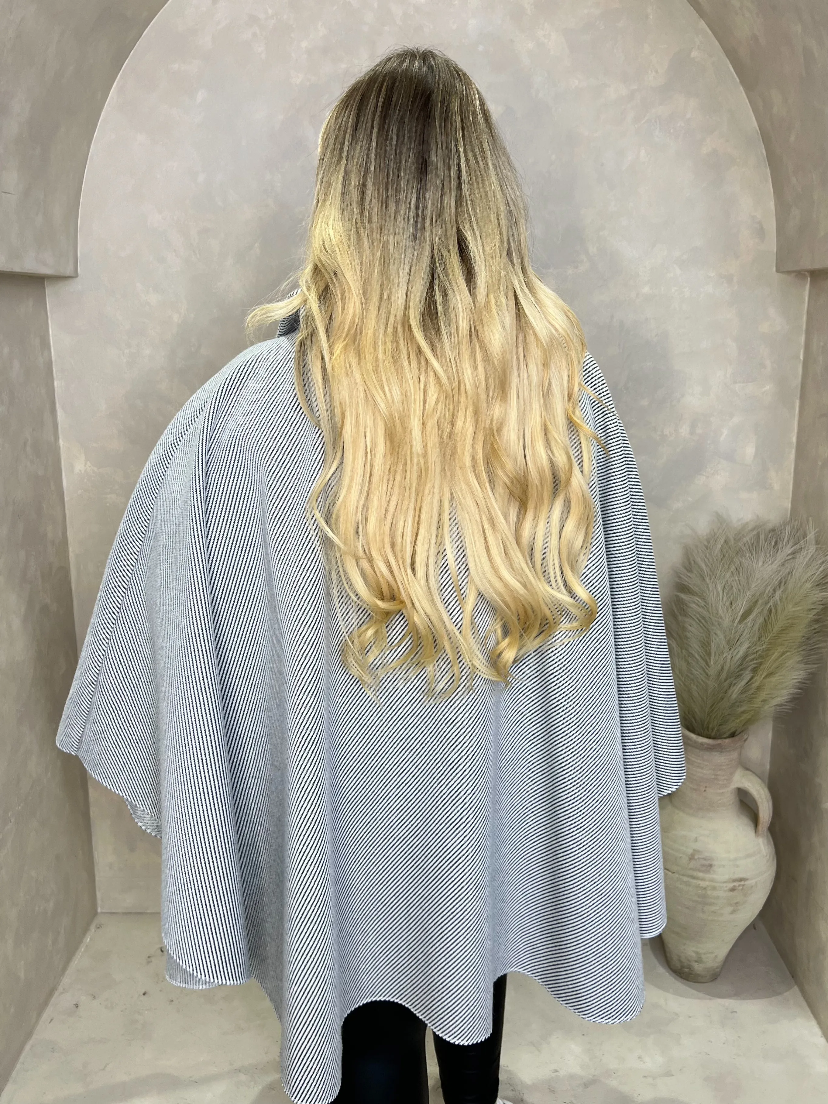 Curve Light Grey Button Neck Cape