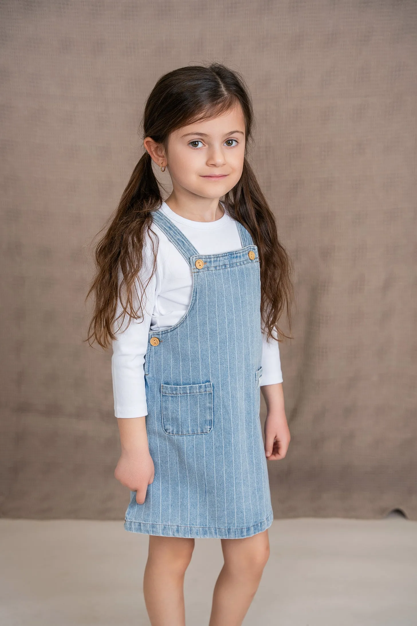 dress stripe jumper pockets - light denim