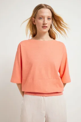 Dropped Shoulders Hemp and Cotton CoralTshirt Lanius