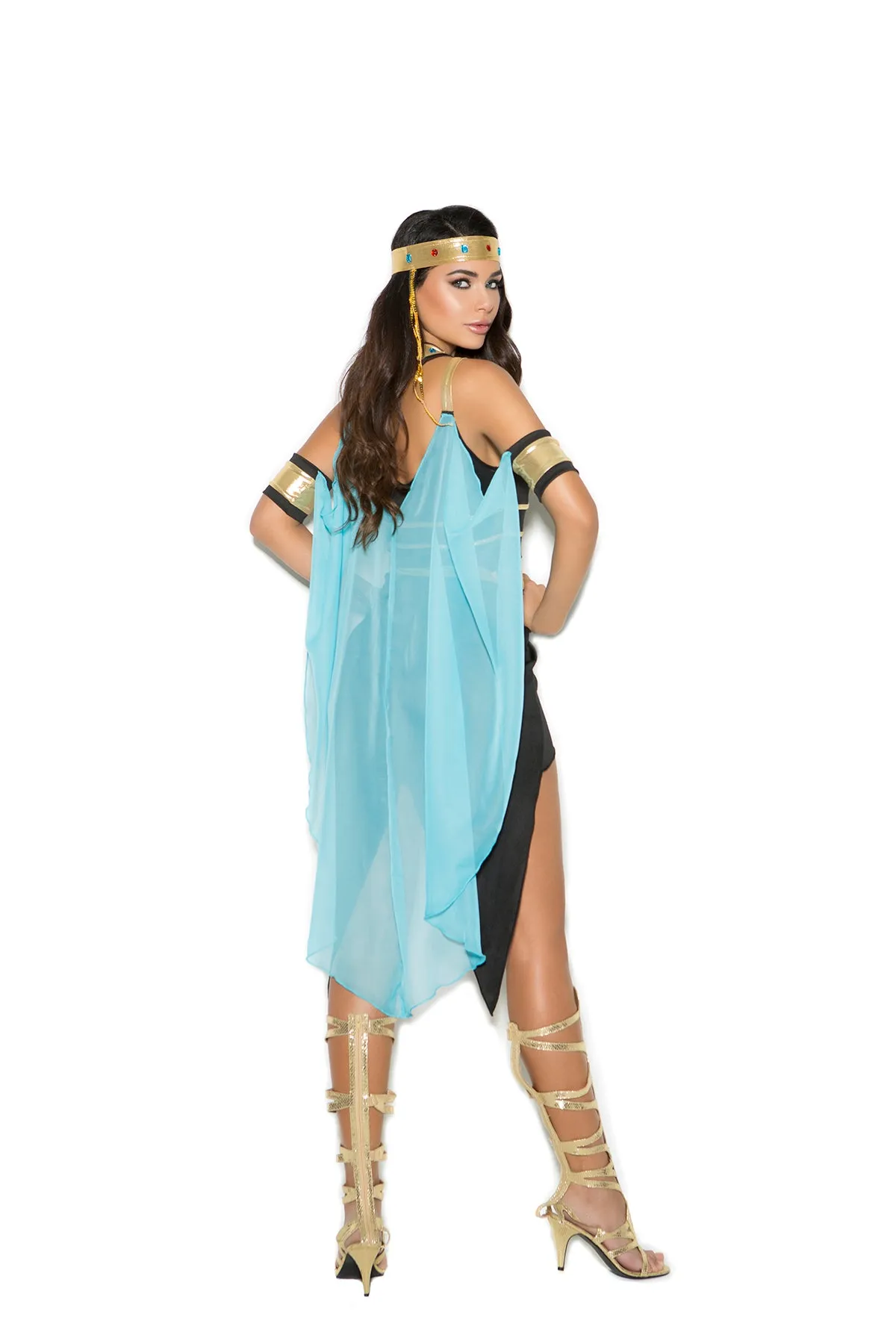 Elegant Moments Queen Of The Nile - 3 pc. costume includes dress with attached belt and cape, headband and neck piece.