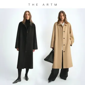 Elegant Rivet Wool Coat