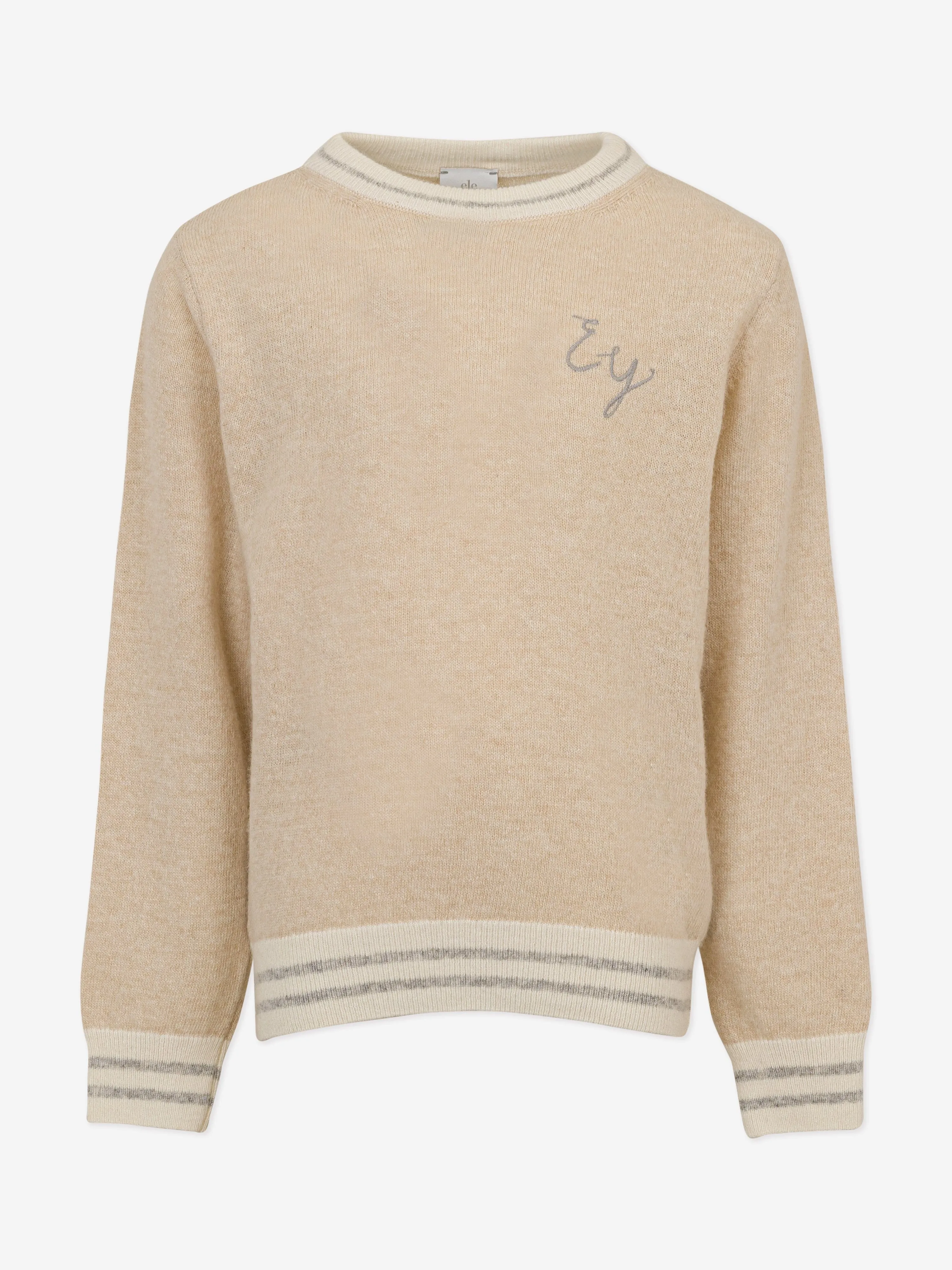 Eleventy Boys Logo Jumper in Beige