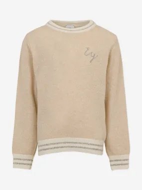 Eleventy Boys Logo Jumper in Beige