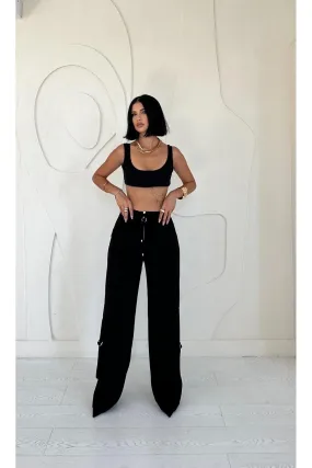 ELS Front Zipper Pants - Black - Pleasant Grove