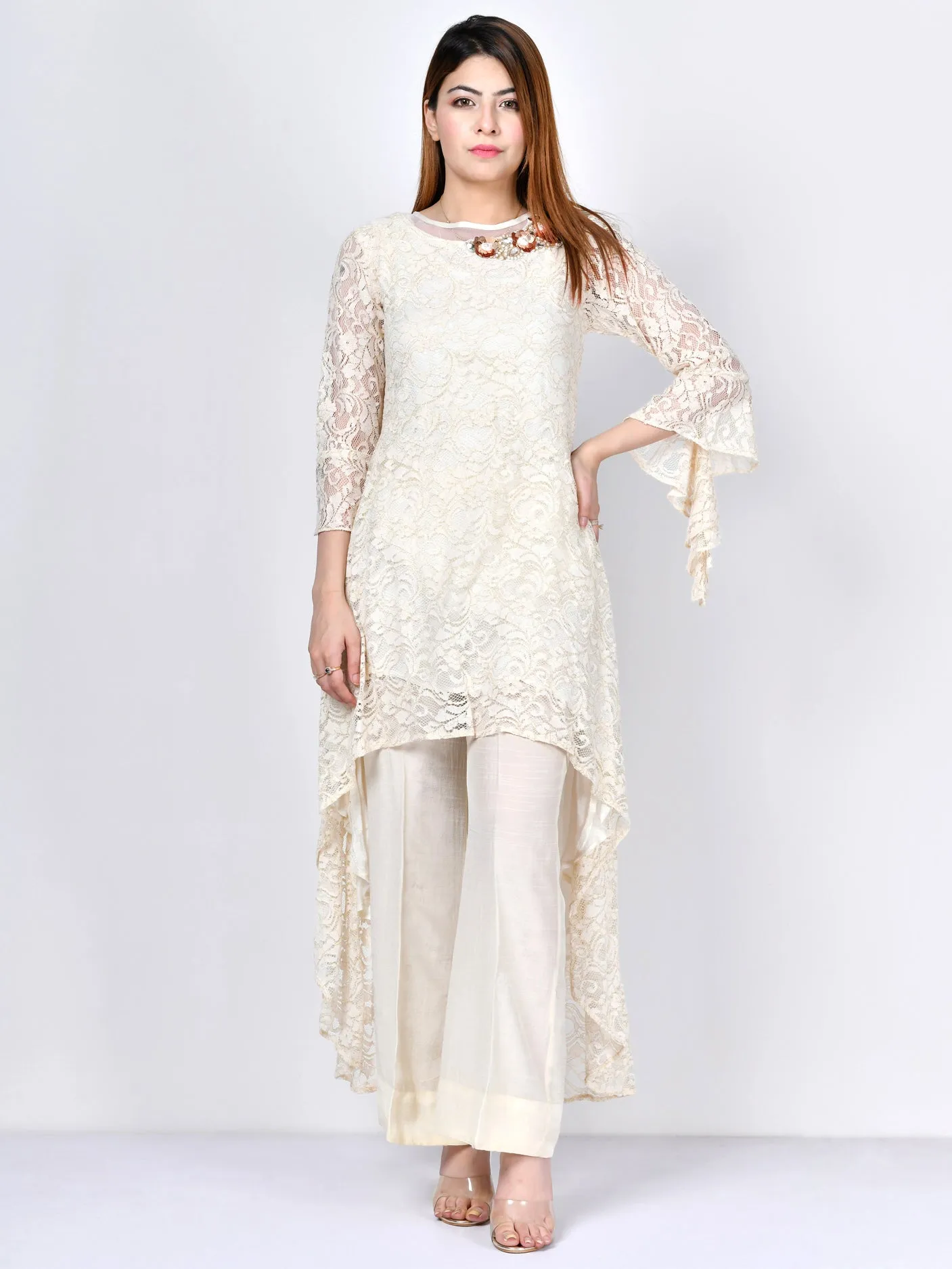 Embellished Net Suit