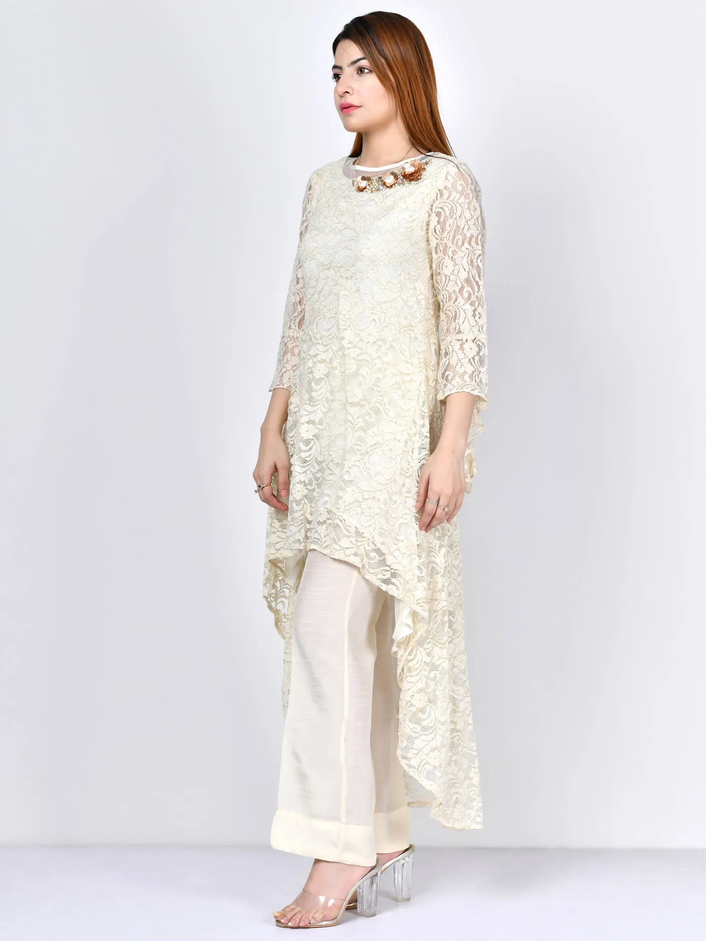 Embellished Net Suit