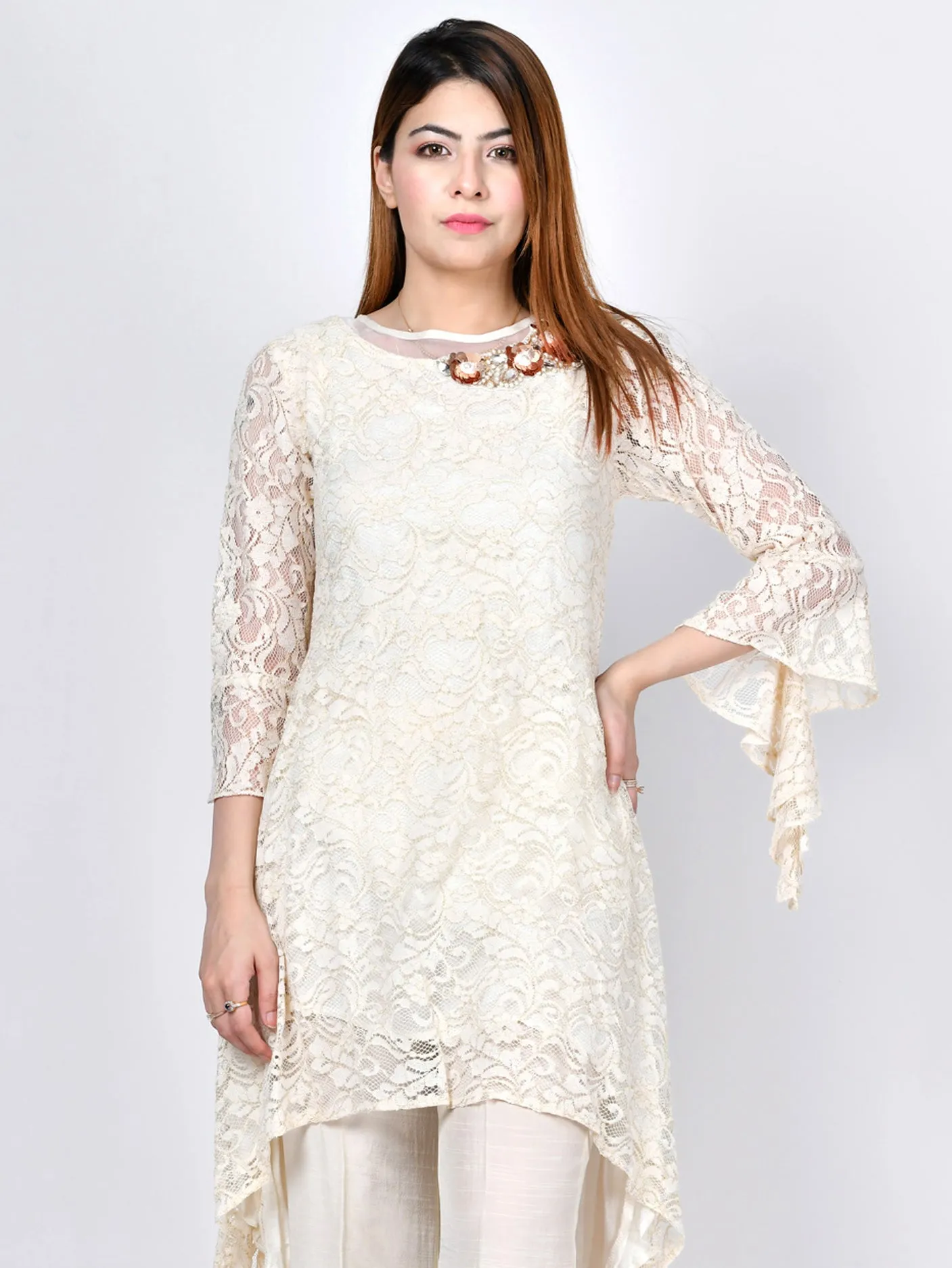 Embellished Net Suit