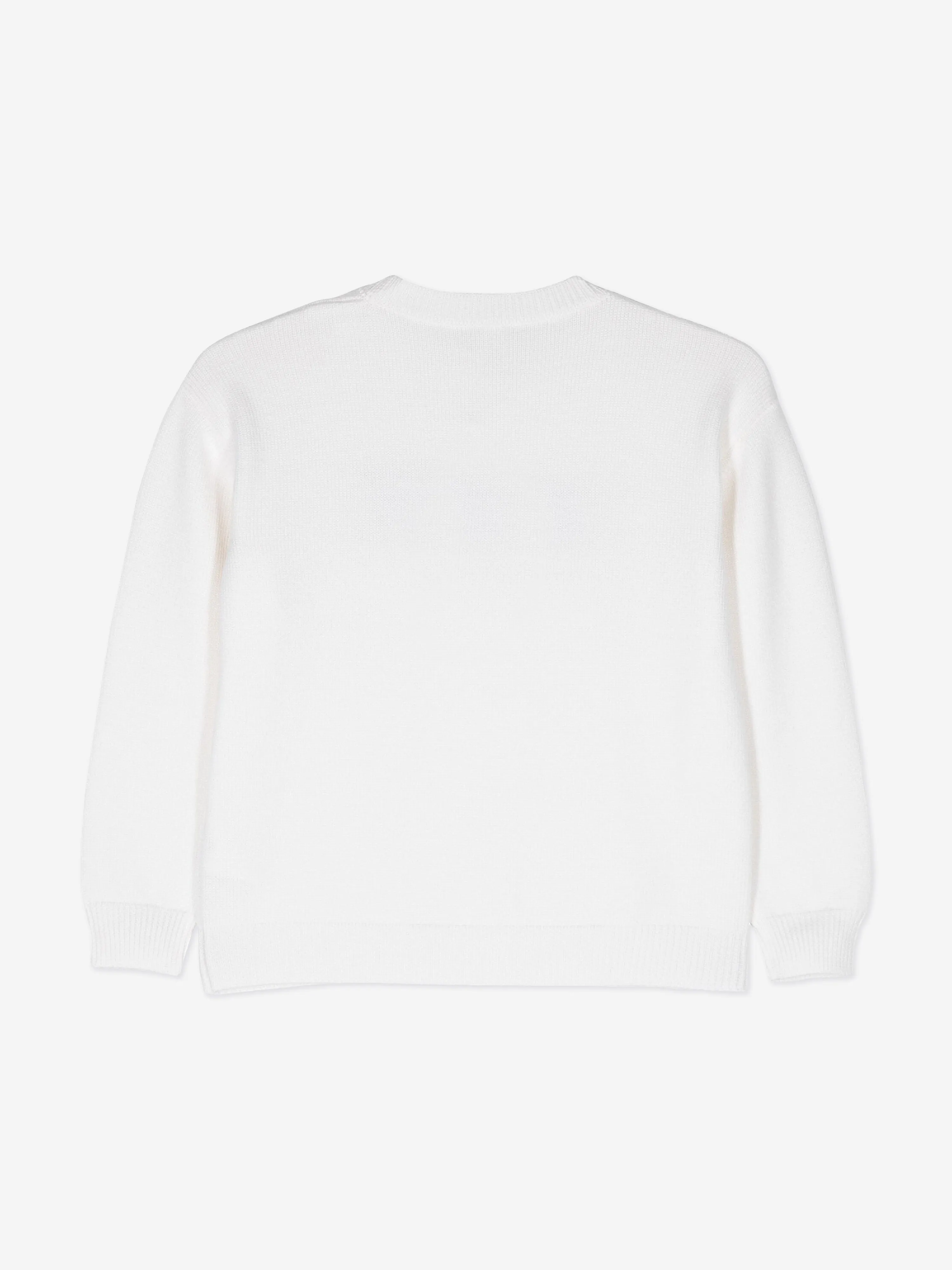 Fendi Kids Wool Knit Jumper in White