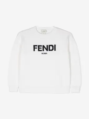 Fendi Kids Wool Knit Jumper in White