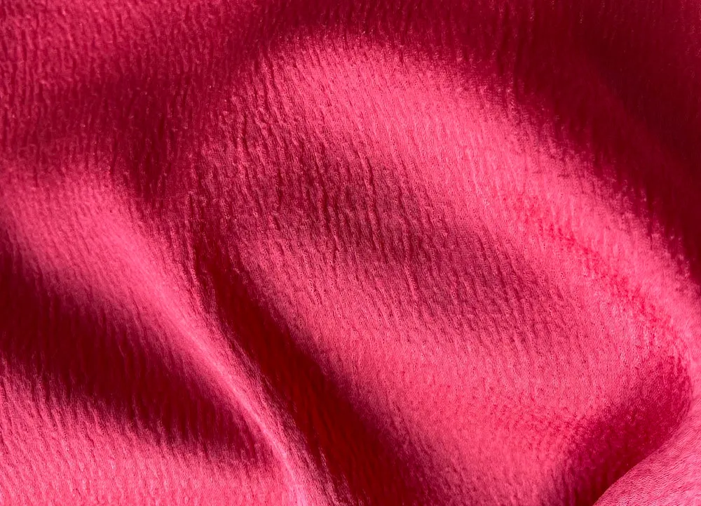 Flamingo Coral Stretch Polyester Blend Crepe-Back Satin (Made in Japan)