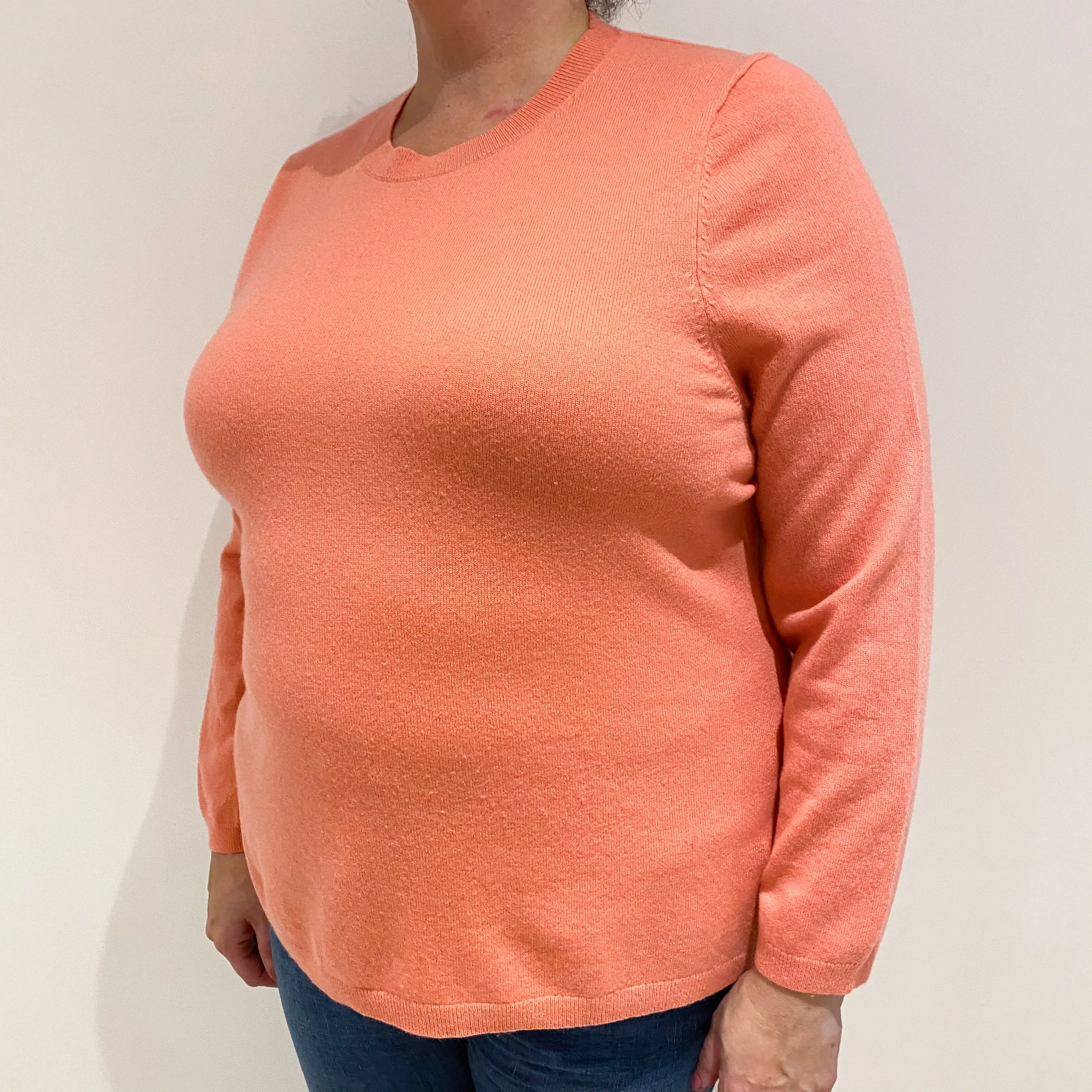 Flamingo Pink Cashmere Crew Neck Jumper Extra Extra Large
