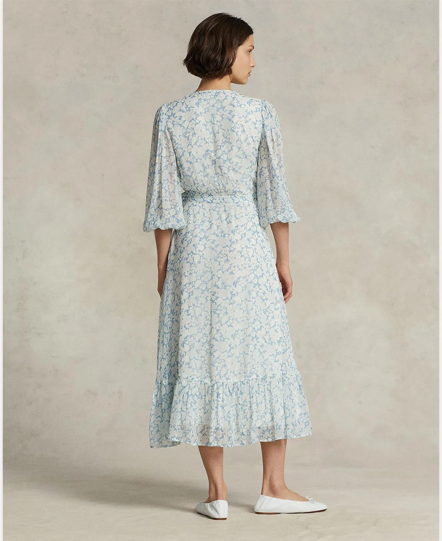 FLORAL CRINKLE GEORGETTE WRAP DRESS Mønster