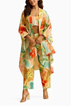 Floral Printed Cape with Pant