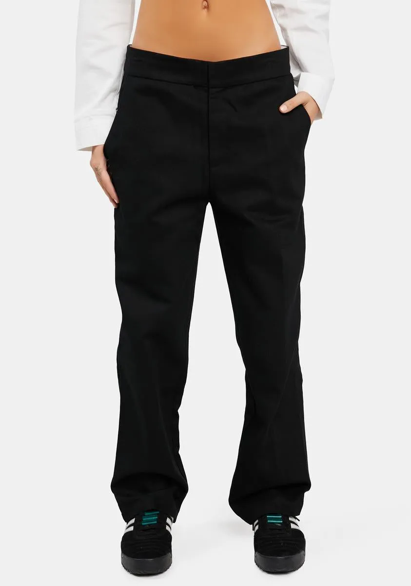 Folded Wide Leg Chino Pants