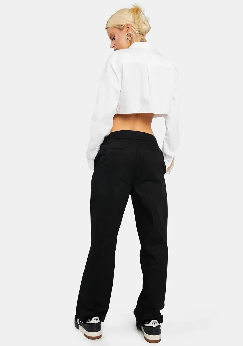 Folded Wide Leg Chino Pants