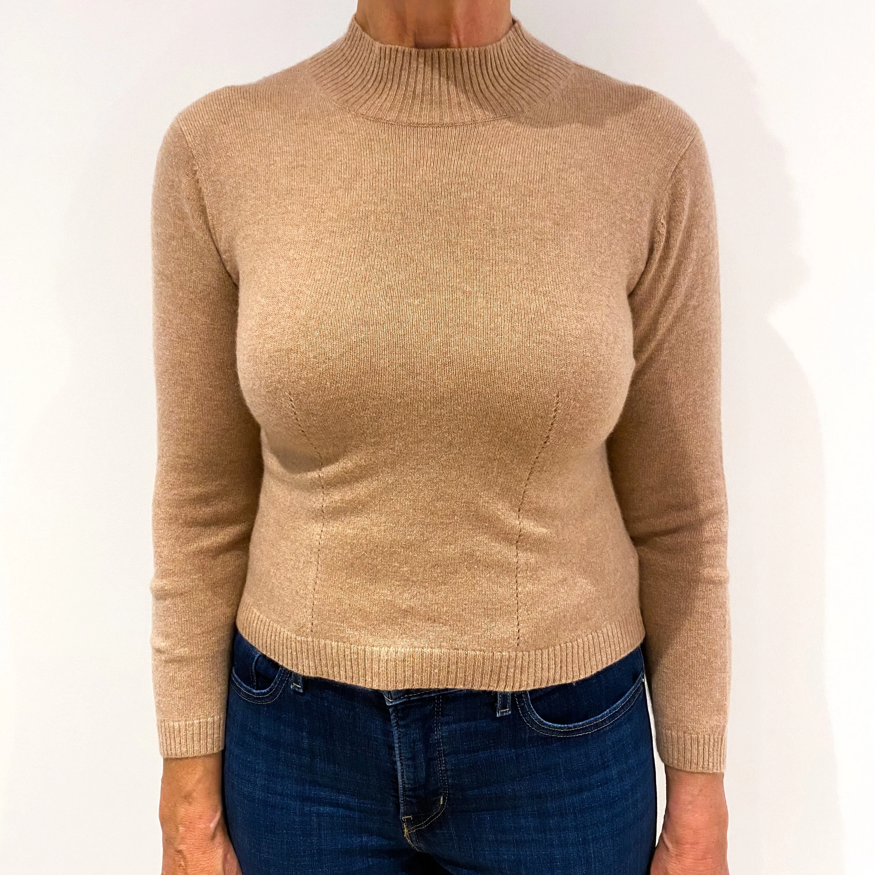 Fudge Brown Cashmere Turtle Neck Jumper