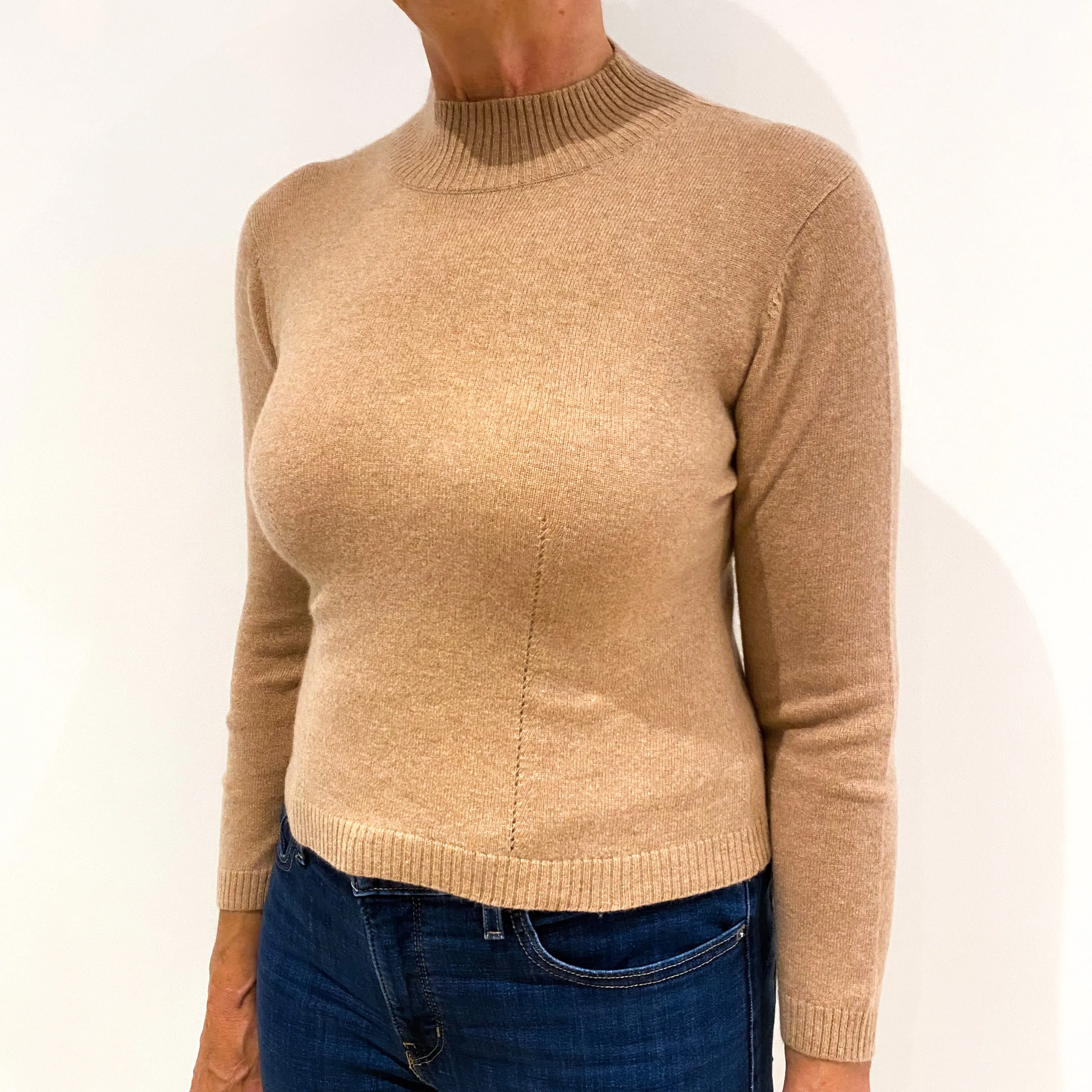 Fudge Brown Cashmere Turtle Neck Jumper
