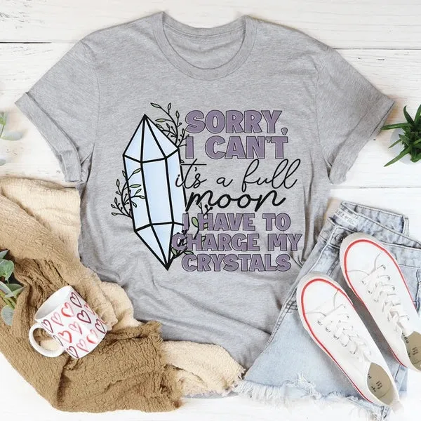 Funny 'I Have to Charge My Crystals' T-Shirt - Spiritual Graphic Tee for Women and Men