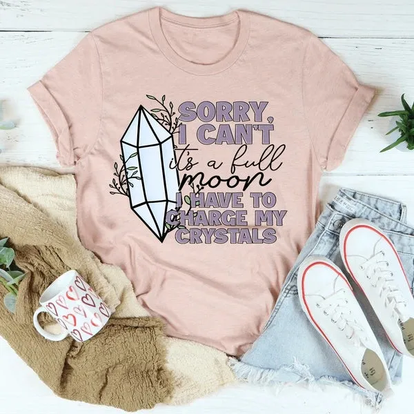 Funny 'I Have to Charge My Crystals' T-Shirt - Spiritual Graphic Tee for Women and Men
