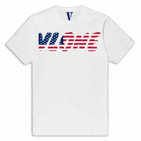 Giftngon - Vlone Style Text with USA Flag T-Shirt