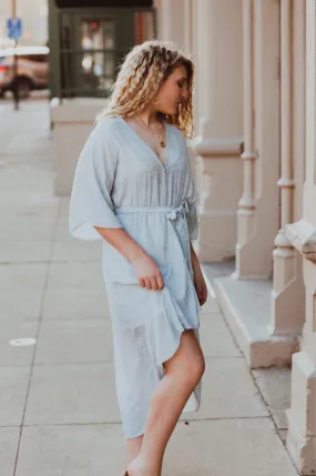 Gigi Half Sleeve Belted Wrap Mini Dress