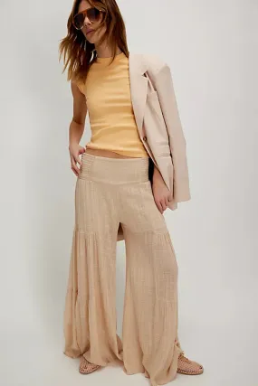 Good Day Wide Leg Pants - Sand