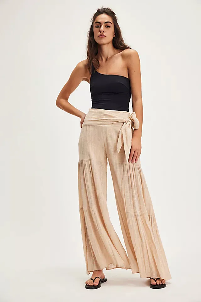 Good Day Wide Leg Pants - Sand