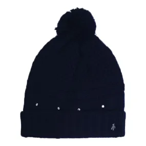 Green Lamb Inge Fleece Lined Beanie Hat - Navy