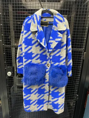 grey and blue fur coat - AWL3455