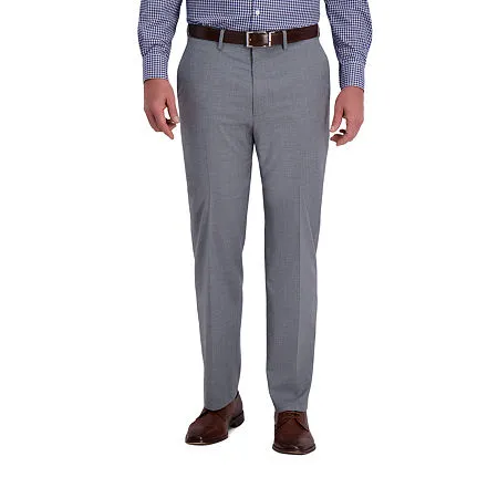 Haggar Mens Classic fit Dress Pants 40 / 30 Grey Plaid Stretch