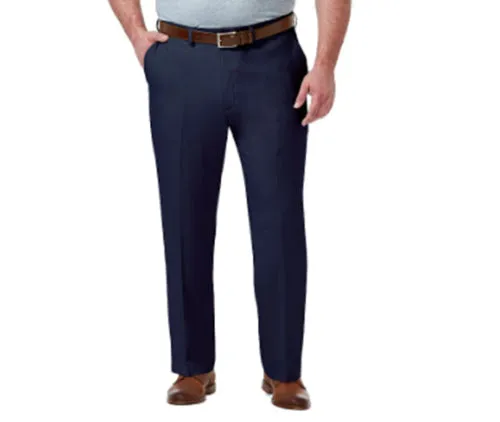 Haggar Mens Classic fit Dress Pants 46 / 30 Blue Solid