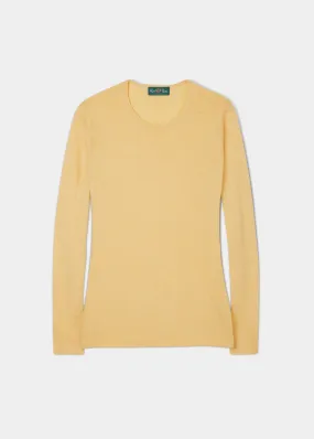 Hannah Ladies Cotton Cashmere Crew Neck Jumper In Solar