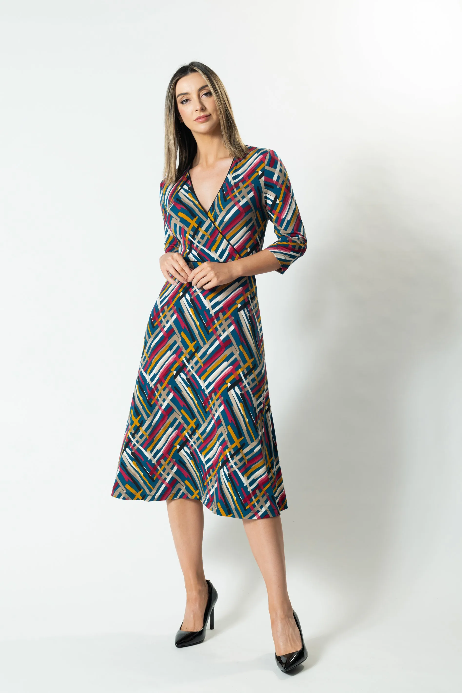 HORIZONS Wrap Front A-Line Dress