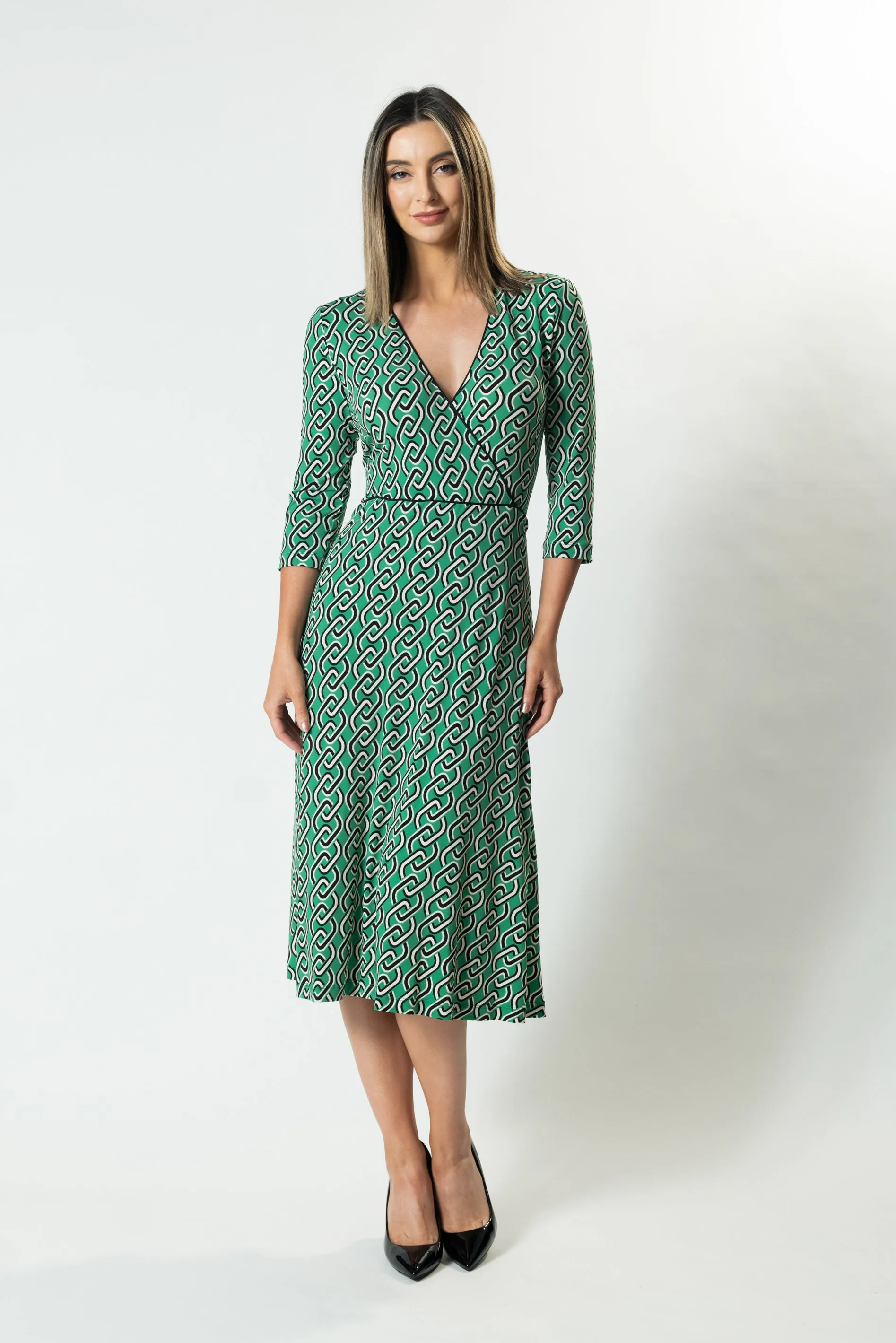 HORIZONS Wrap Front A-Line Dress