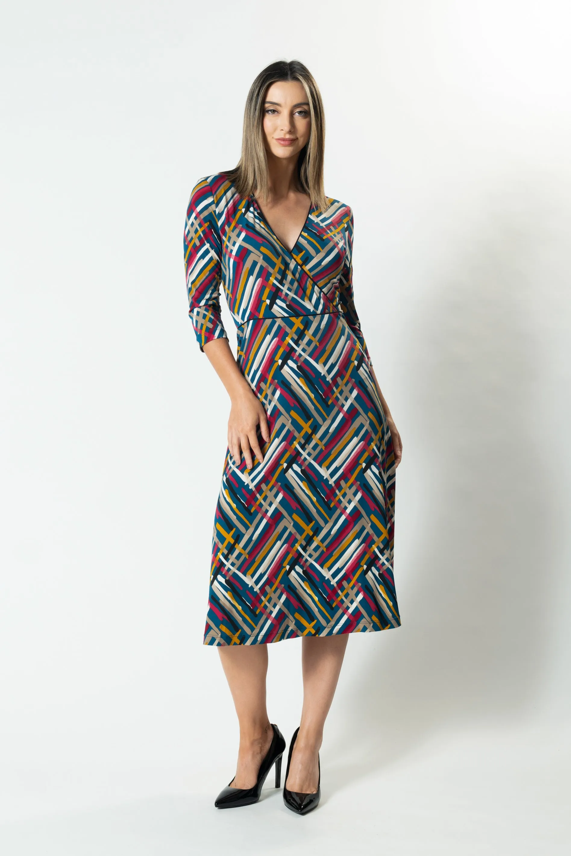 HORIZONS Wrap Front A-Line Dress