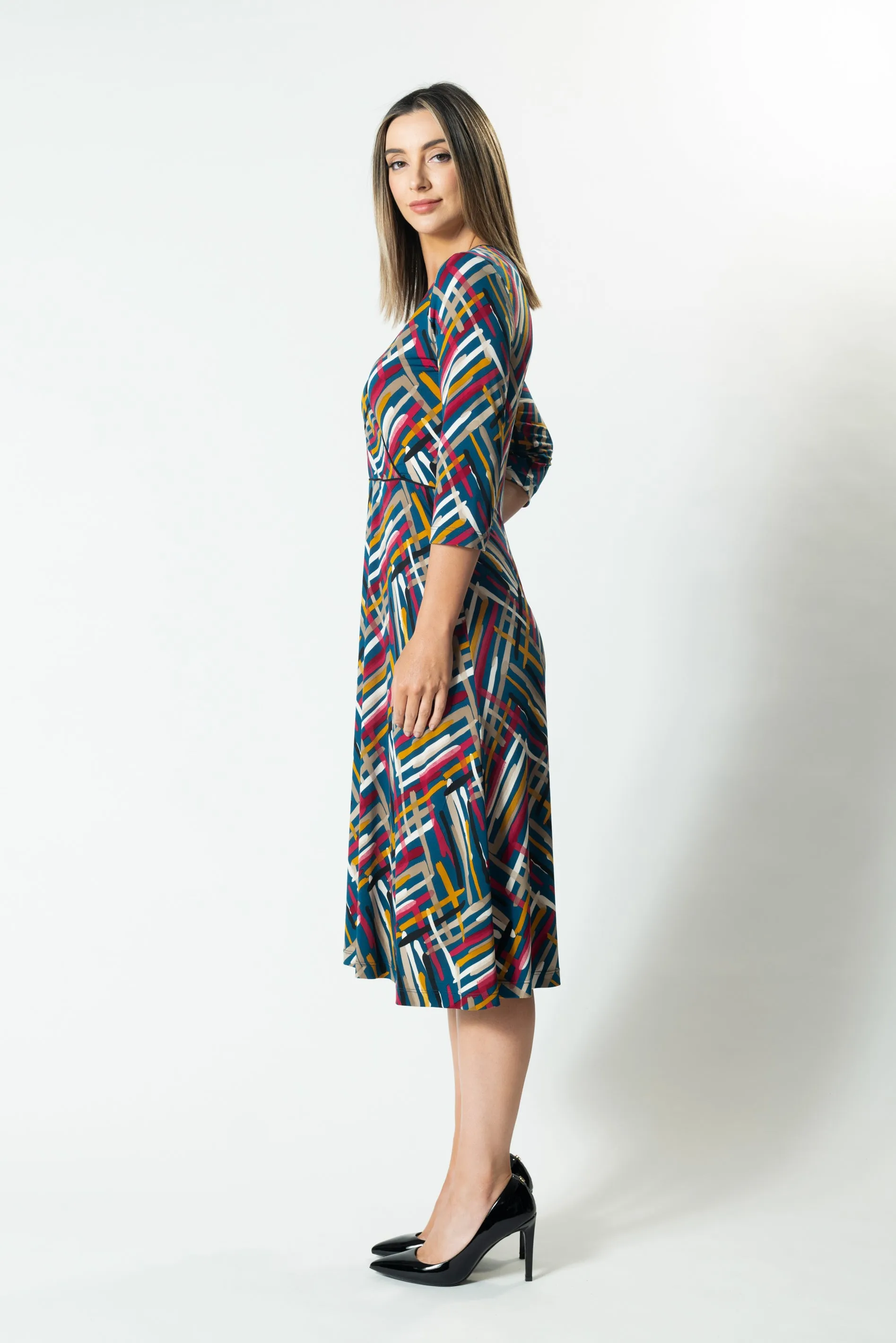 HORIZONS Wrap Front A-Line Dress