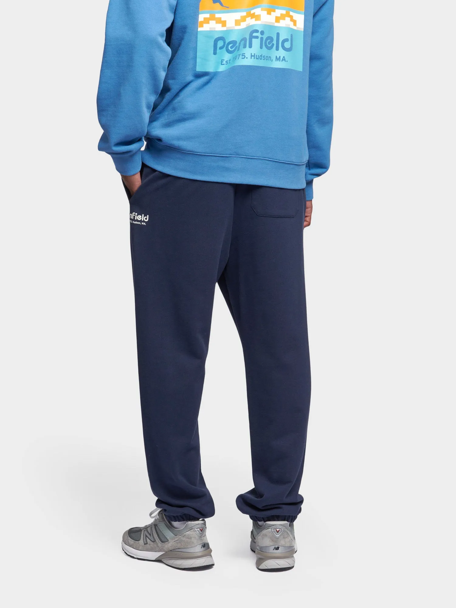 Hudson Script Sweatpants in Navy Blue