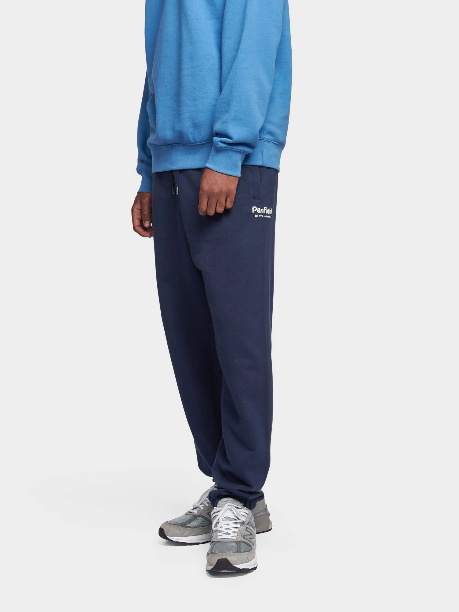 Hudson Script Sweatpants in Navy Blue