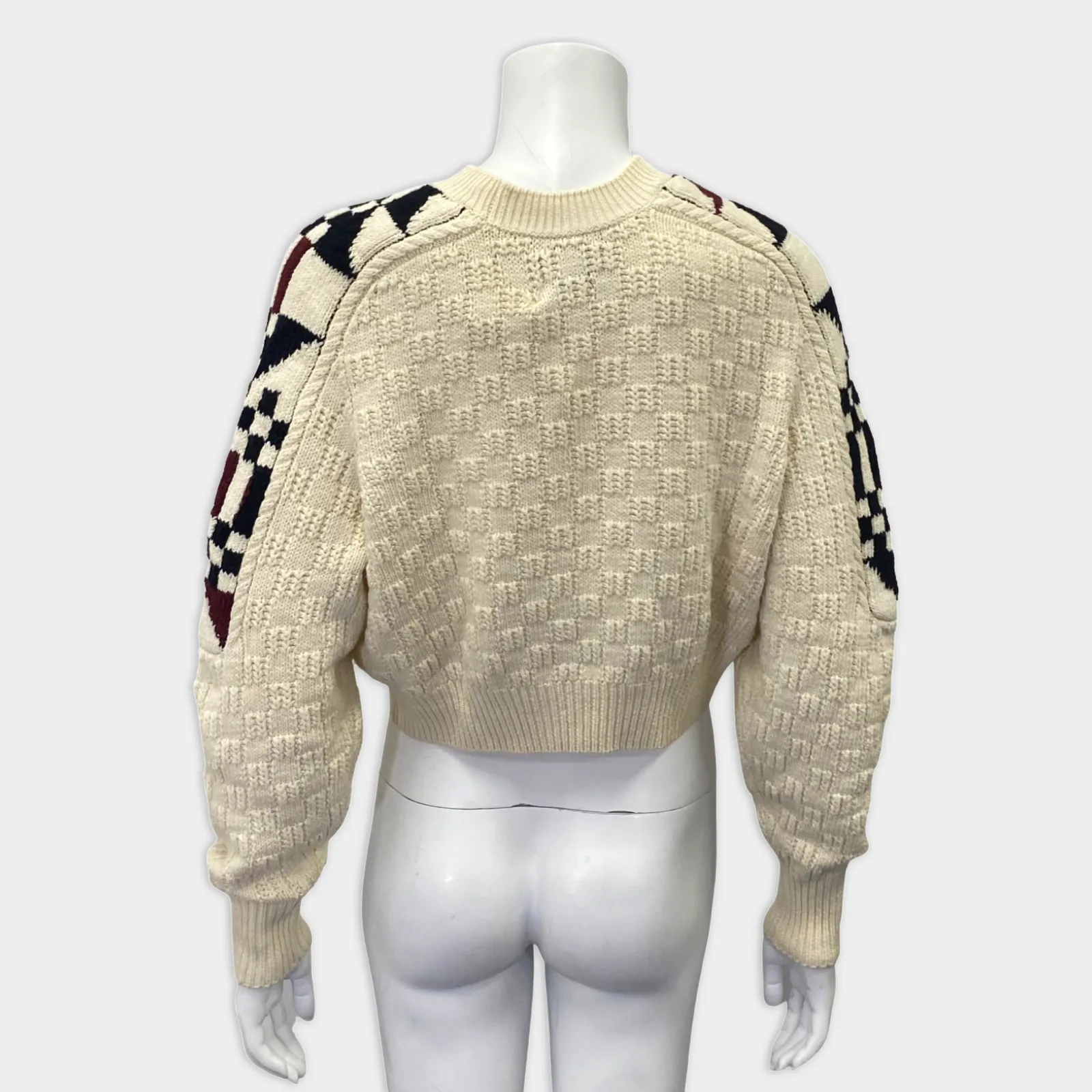 Isabel Marant Ecru Cropped Wool Jumper