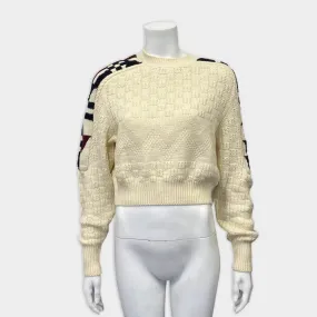 Isabel Marant Ecru Cropped Wool Jumper